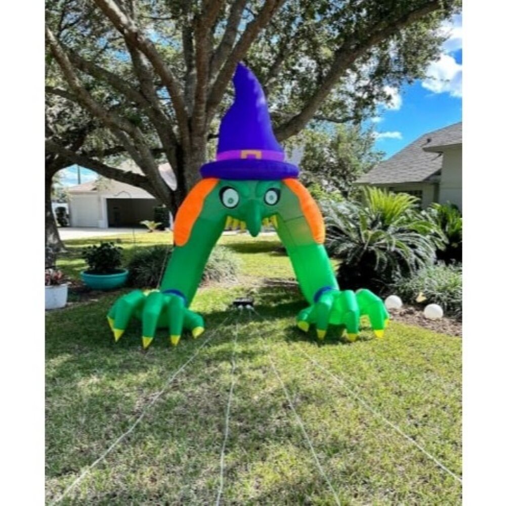 Halloween Inflatables 12FT Green Witch Archway Outdoor Decorations